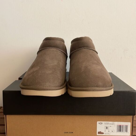 UGG Classic Ultra Mini Booties Hickory Men Size 8 Women Size 9 - Picture 5 of 12